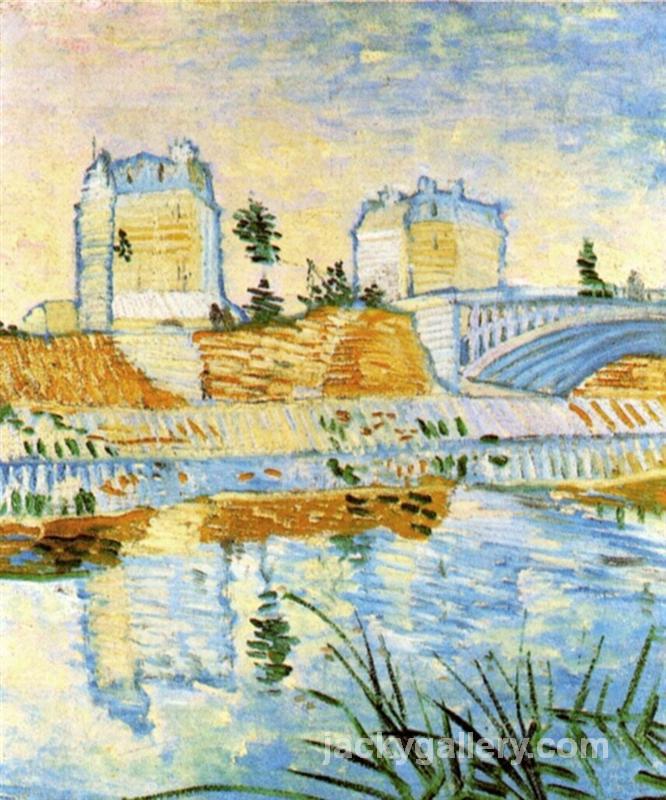 The Seine with the Pont de Clichy, Van Gogh painting